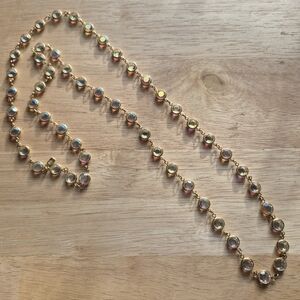 Vintage Swarovski Aurora Borealis Crystal Bezel Necklace  34" LongThe Vintage Sw